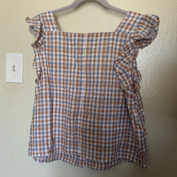 Madewell Gingham Ruffle Tank - Picture 3 of 4